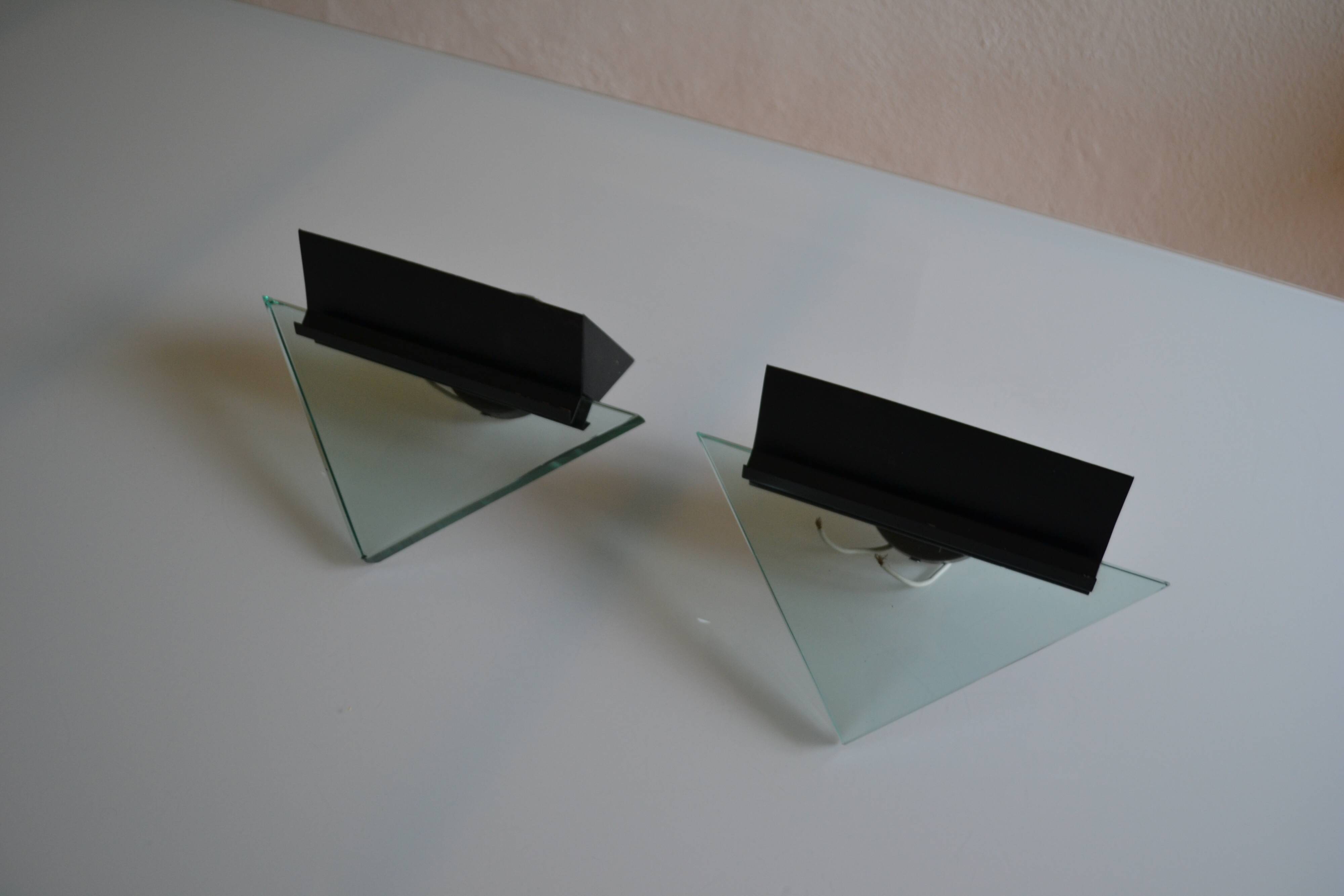 Pair of postmodernist wall sconces, 1980