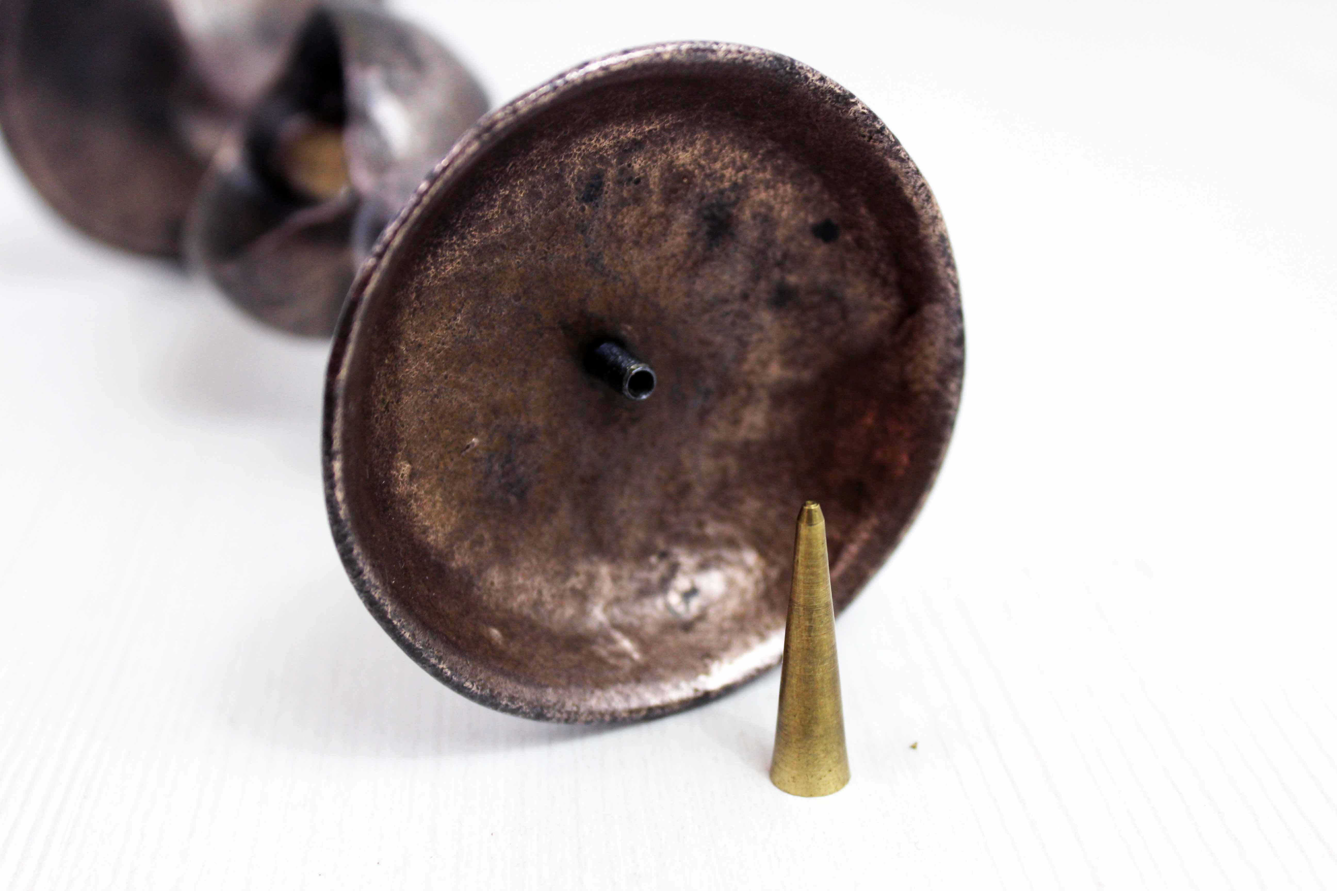 Candlestick spade bronze candle
