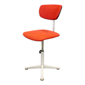 chaise d’atelier réglable - tissu rouge