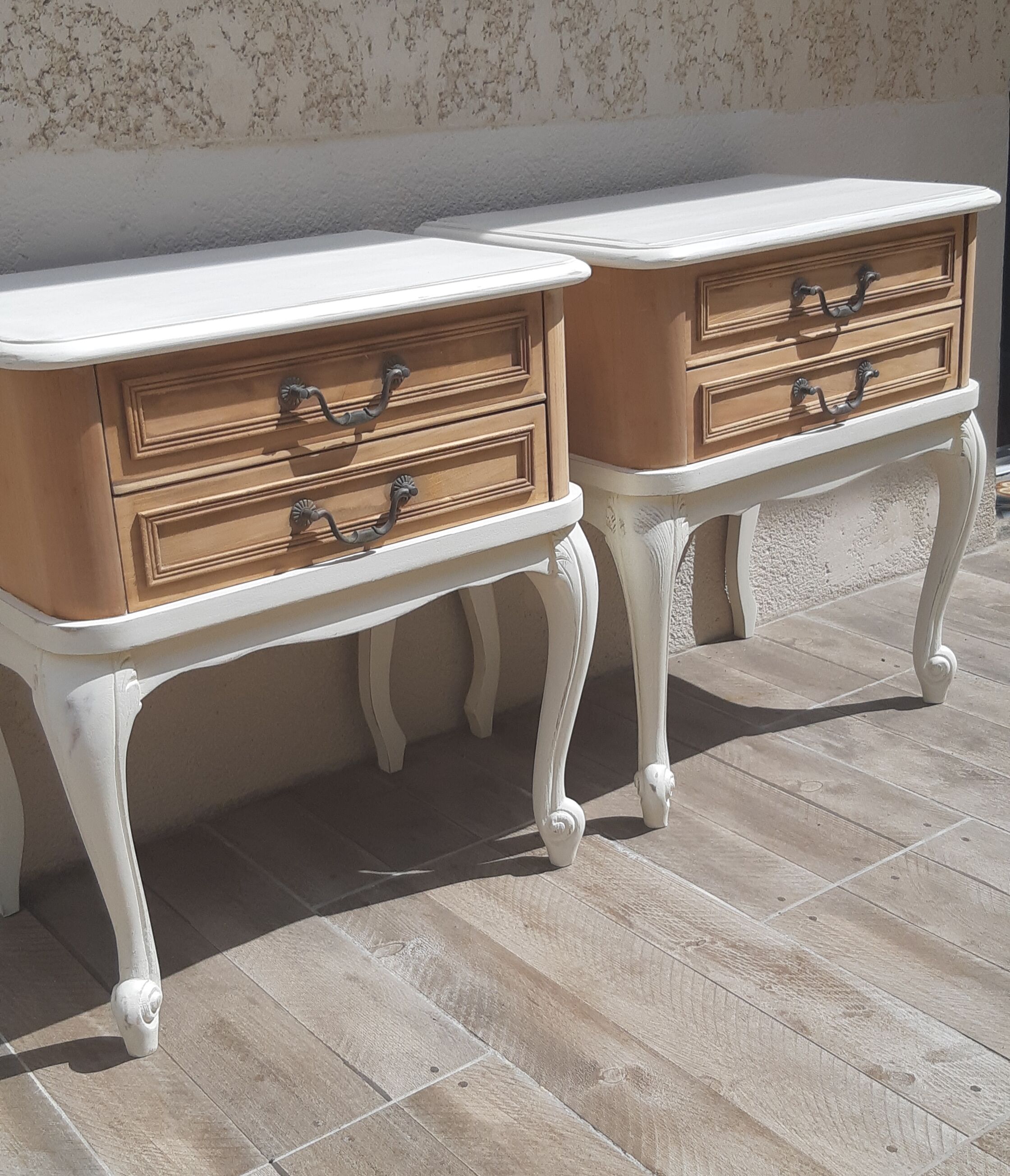 Pair of bedside milk -wood