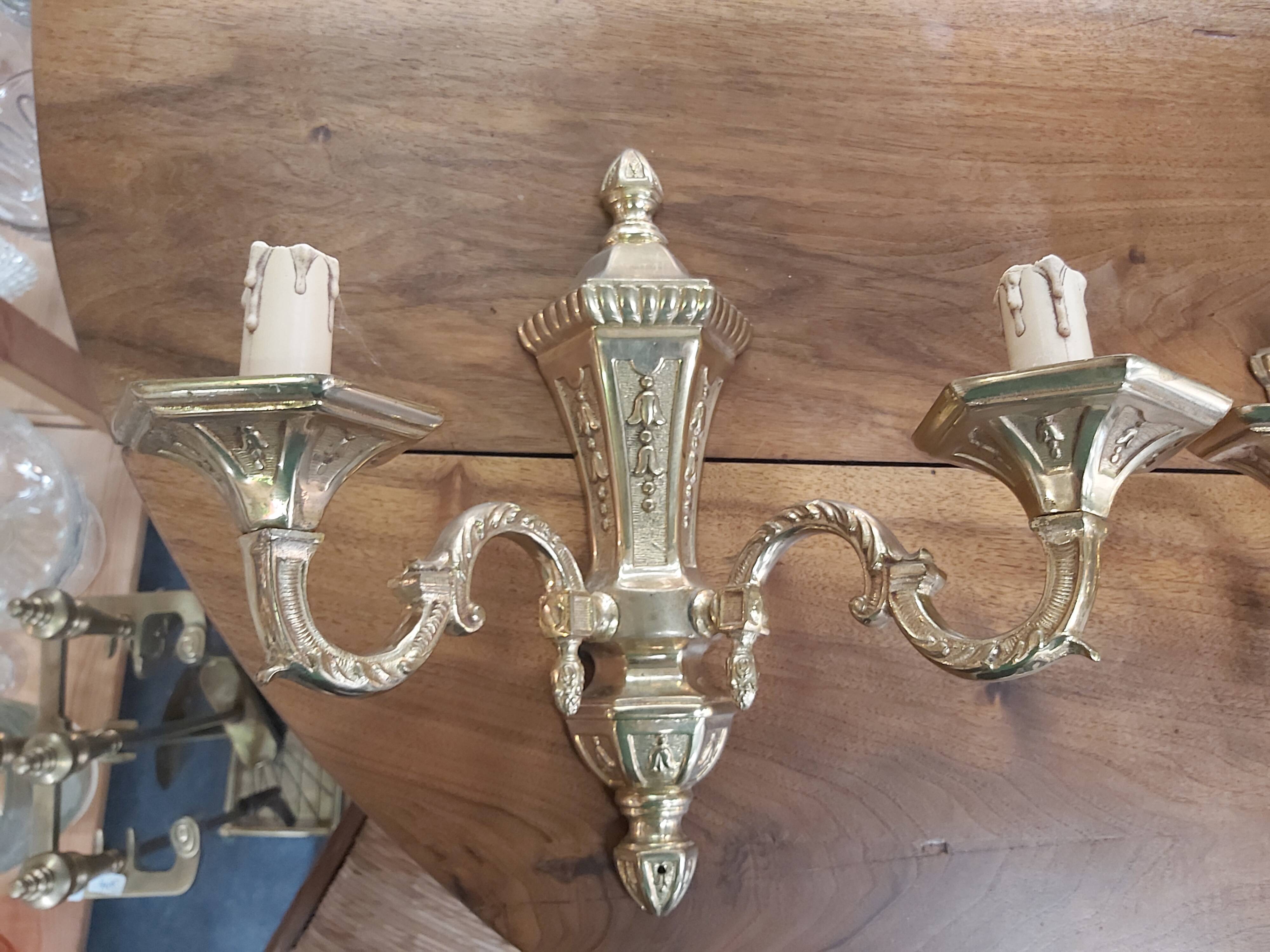 Pair of bronze sconces