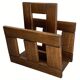 Midcentury brutalist oak magazine rack or holder, Dutch ca 1960s