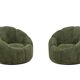 Pair of armchairs in bouclette fabric. Contemporary.