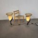 Large Jugendstil floor / table lamps, Roberto Galli, stone base with Italian glass shade
