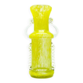 Vase postmoderne, verre jaune, Pologne, années 1970