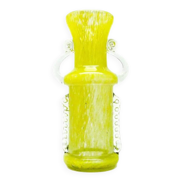 Vase postmoderne, verre jaune, Pologne, années 1970