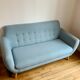 Canapé style scandinave 2/3 places bleu clair