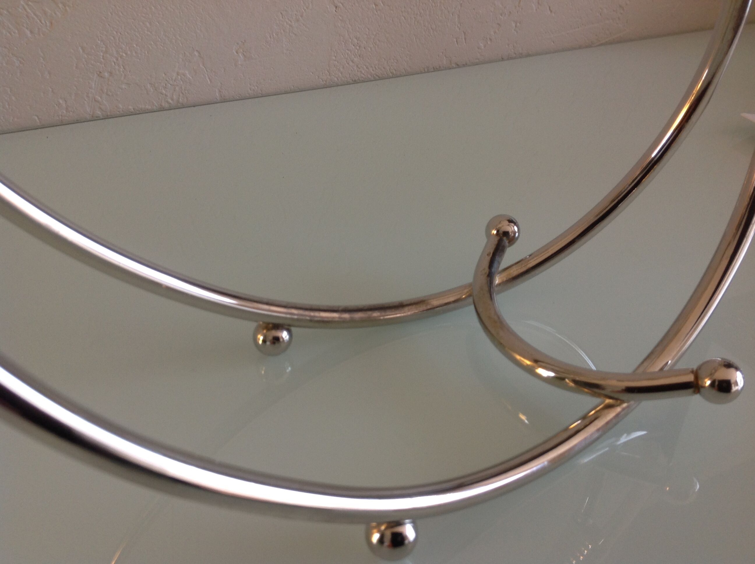 Glass/vintage 70s metal table bottle door