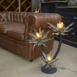 Bronze lamp with 3 Flowers 1960