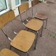 Lot de 5 chaises en formica métal, marron brun