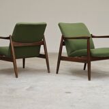 Pair of green GMF 64 armchairs by
Edmund Homa, Poland, 1960s