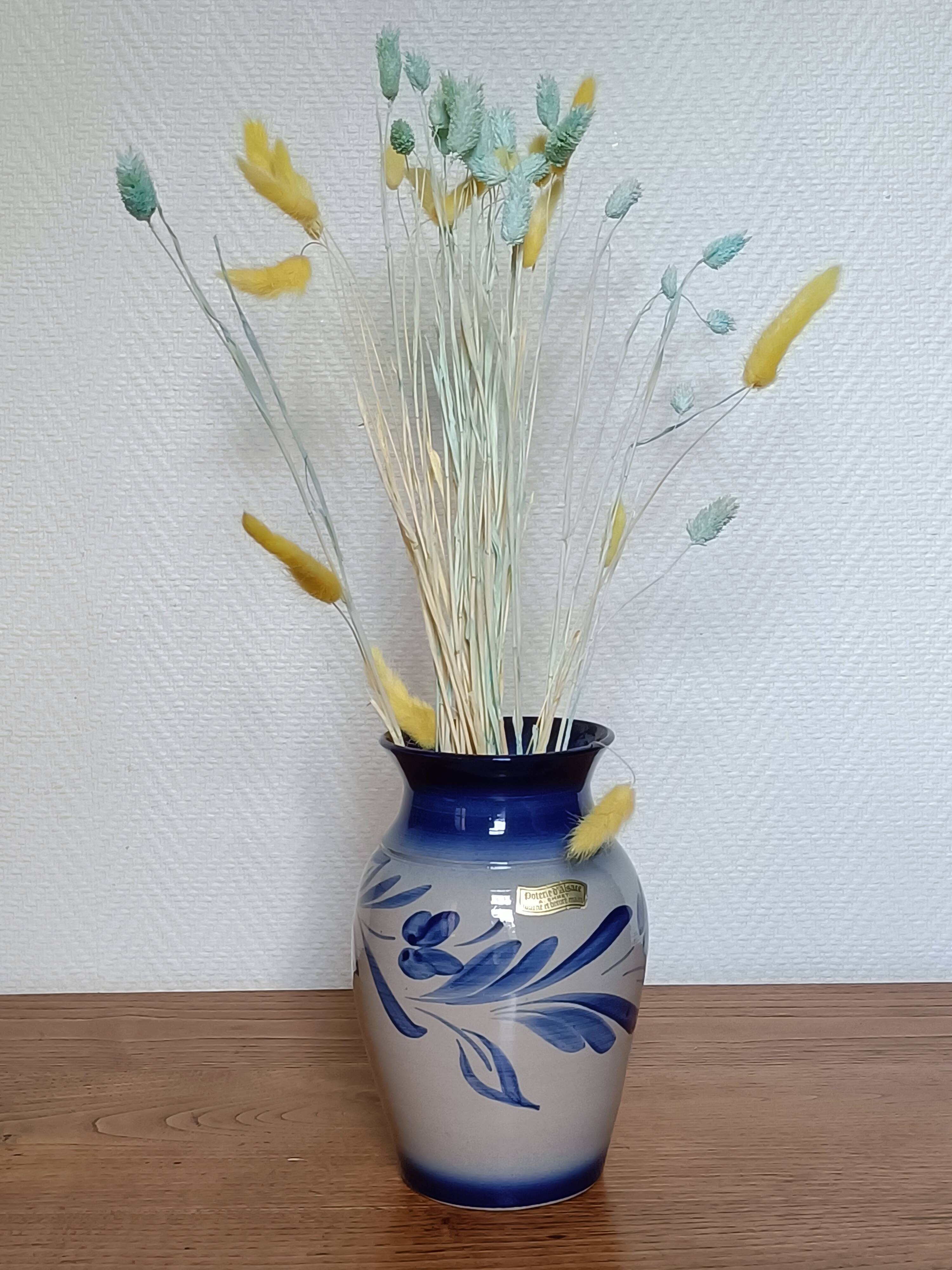 Vase à fleurs alsacien en grès Anne Ehret