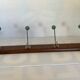 Old coat rack green balls wood metal