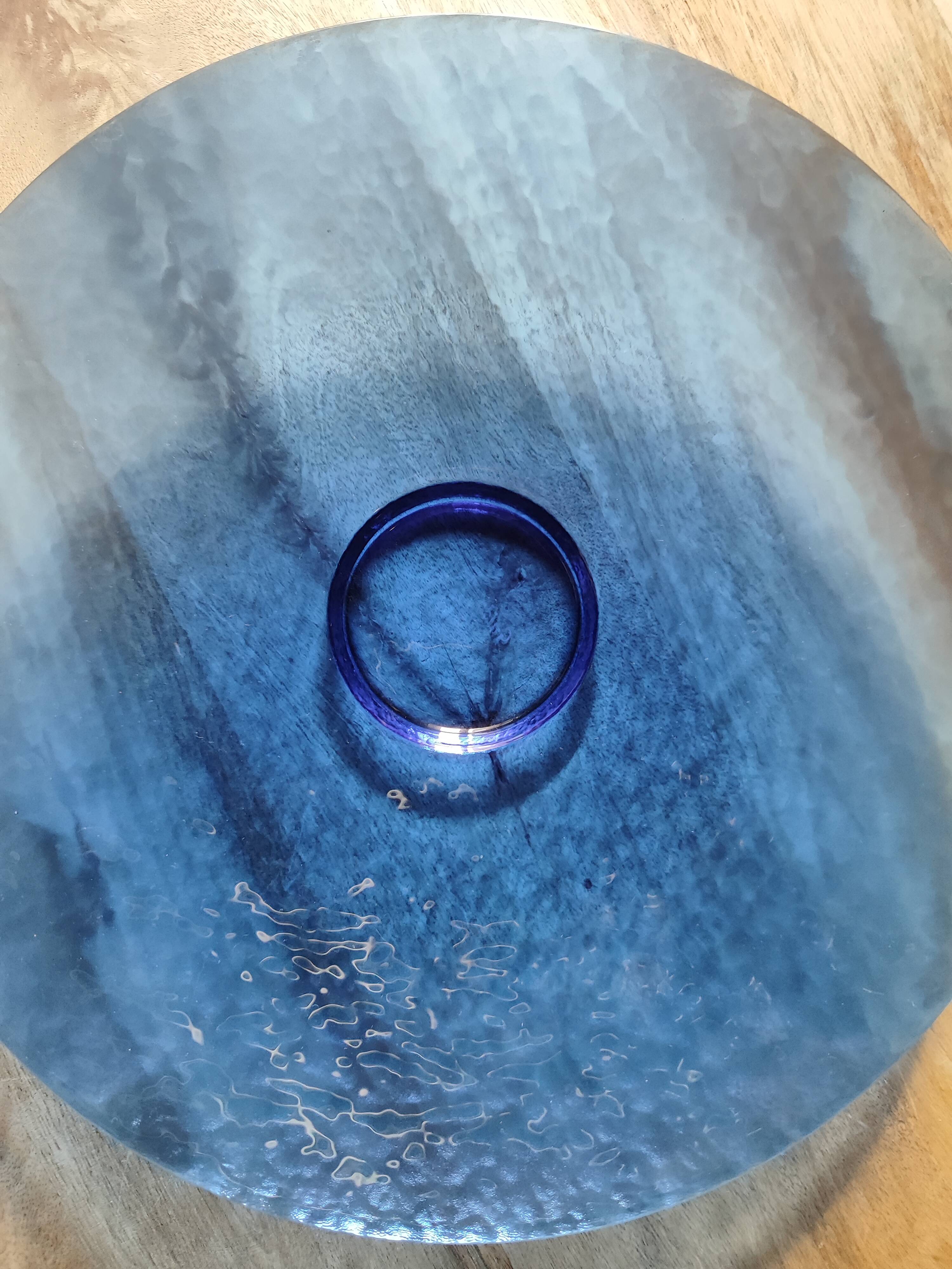 Mid-Century Murano Glass Plate: Cobalt Blue Guido Ferro Centerpiece