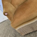 Pair of golden velvet toad armchairs 1970