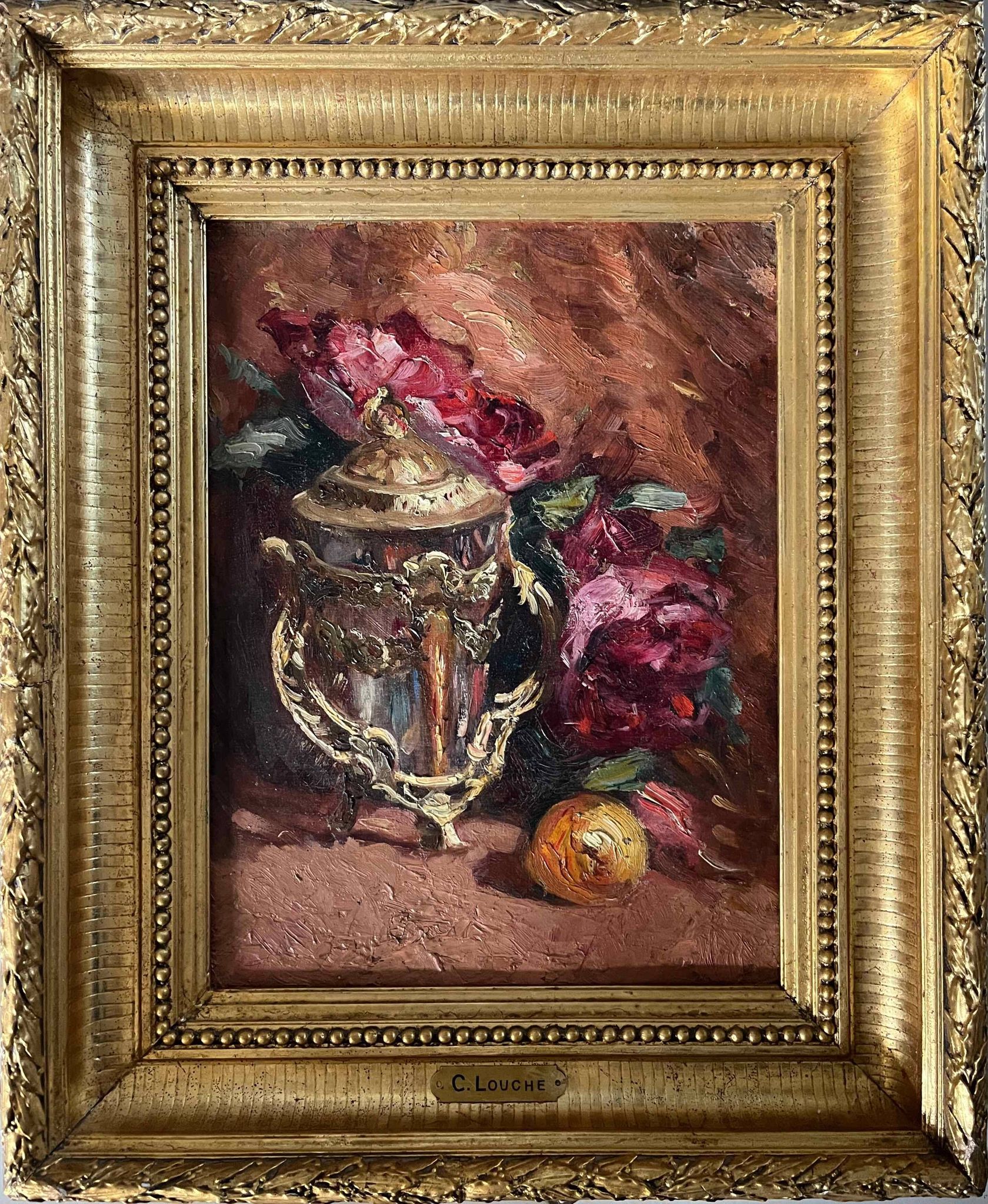 Painting hst/p attr. constant louche (1880-1965) "orientalist still life"