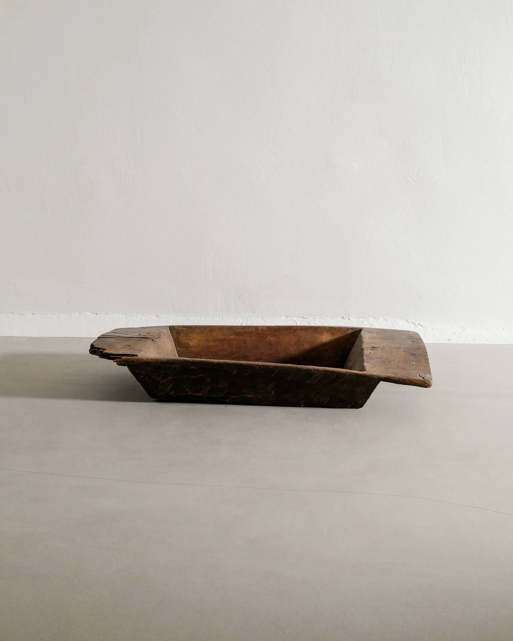 Antique Swedish Large Wabi Sabi Dark Wooden Tray, 1800s