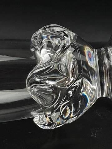 Daum France Sorcy model vase in sculpted clear crystal, height 14.5 cm