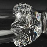 Daum France Sorcy model vase in sculpted clear crystal, height 14.5 cm