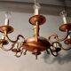 Lustre en bronze double patine à 8 bras de lumière
