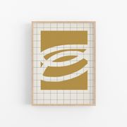 Abstract beige giclee print, 50x70cm