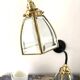 Paire d’appliques vintage en verre et laiton