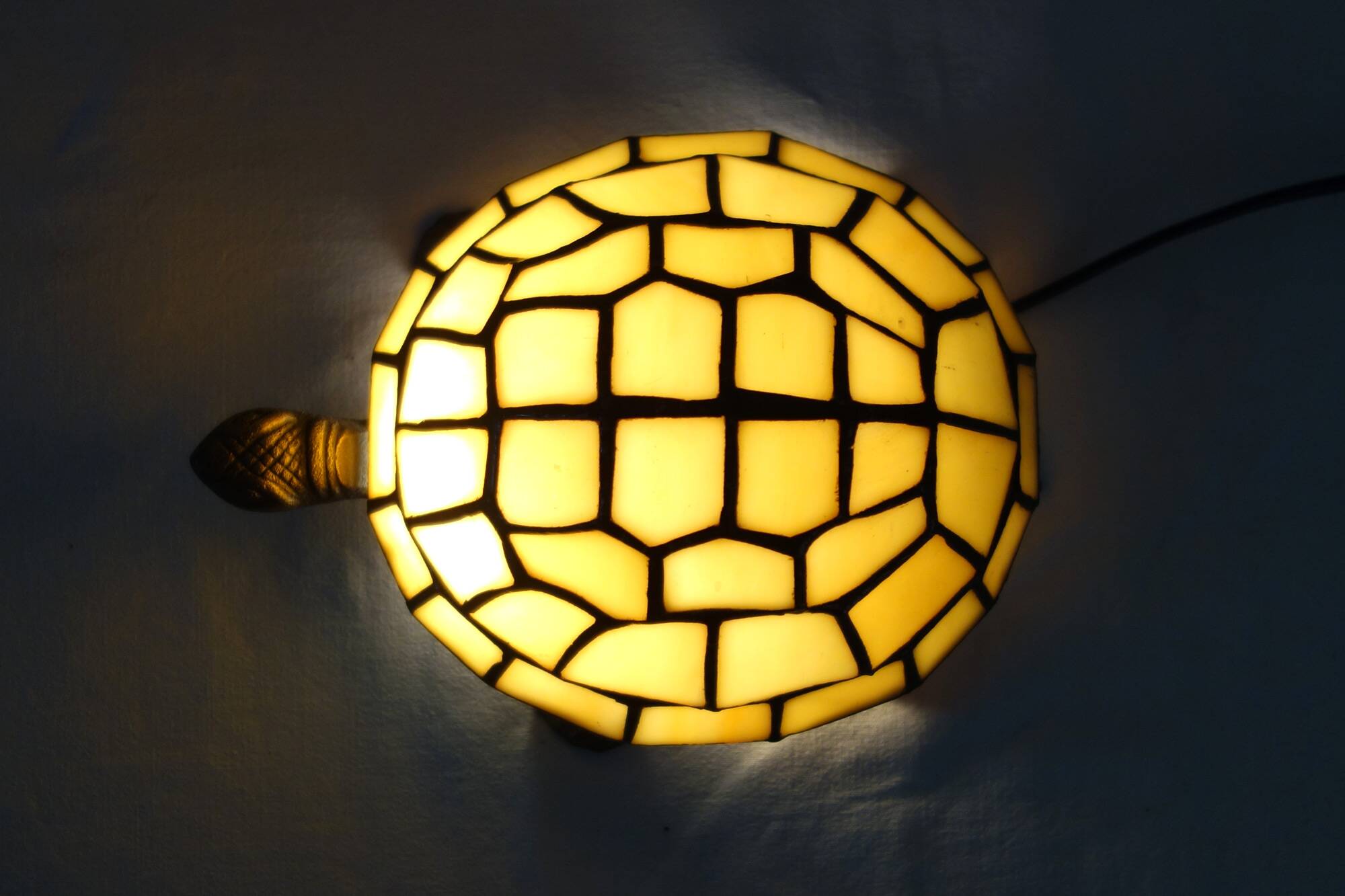 Tiffany style stained glass turtle night light lamp