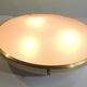 Large vintage ceiling light in opaline glass and brass – Arne Jacobsen style
