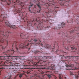 Traditional red wool overdyed persian runner rug handmade oriental carpet- 72x236cm