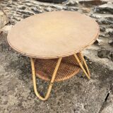 Rattan round coffee table