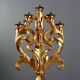 Paire de candélabres anciens en bois sculpté et doré, 5 lumières, XVIIIe siècle