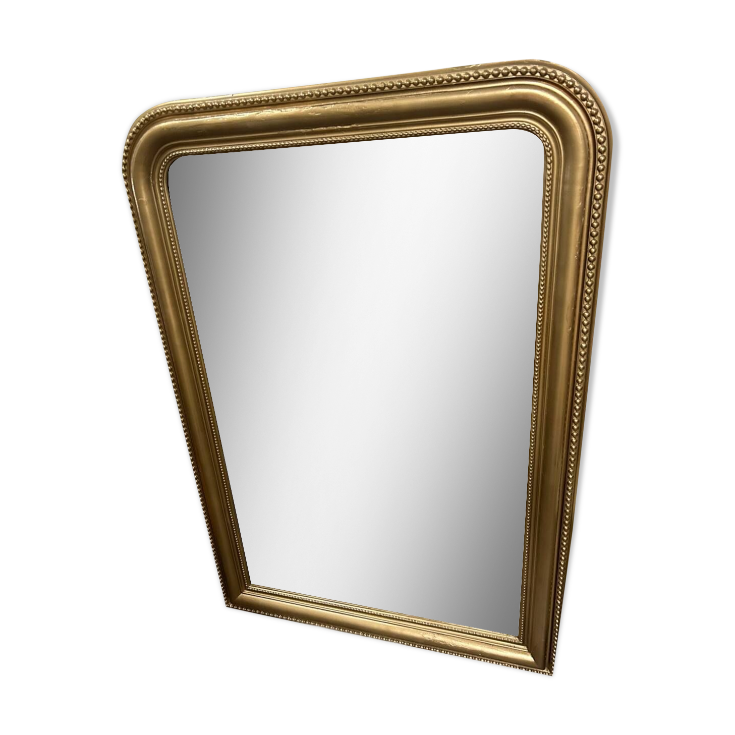 Antique gilded mirror in old Louis Philippe wood