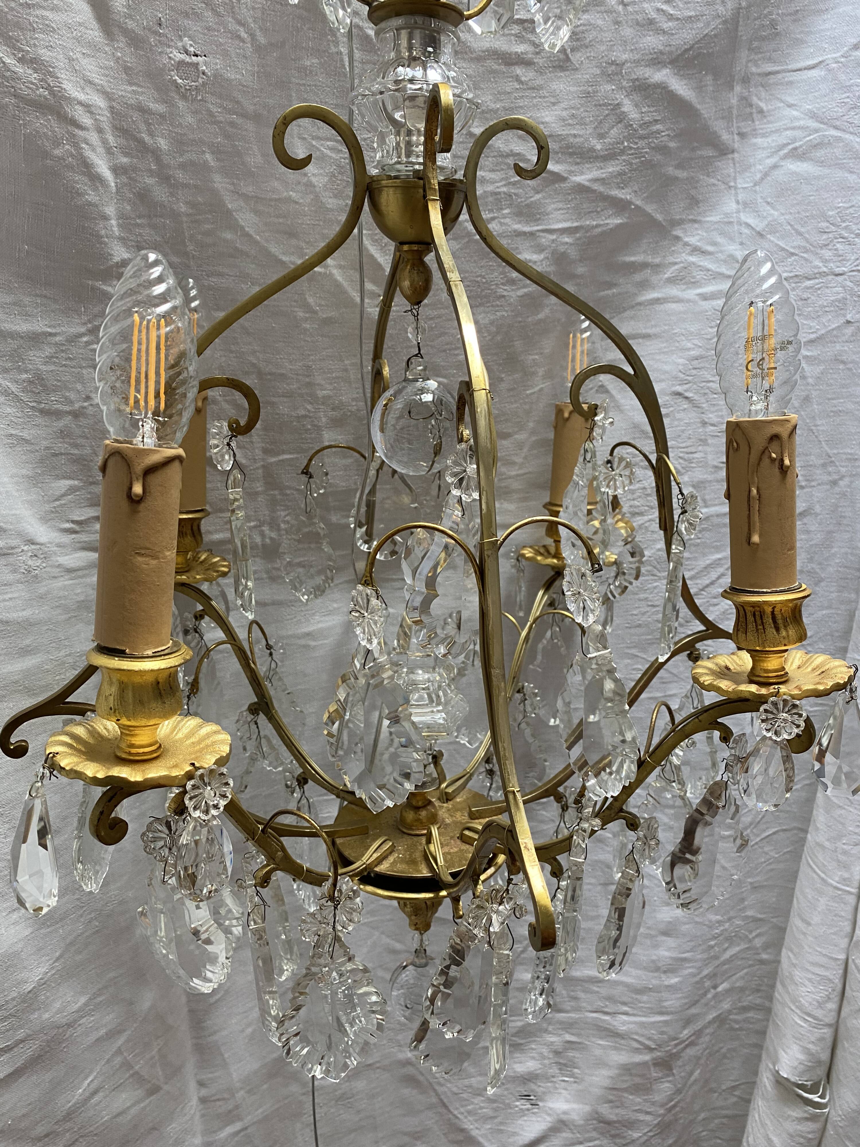 Bronze chandelier mid-twentieth century.