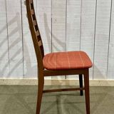 Set of 6 Danish teak chairs with fabric seats - 1960s