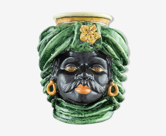 Vase turban vert homme