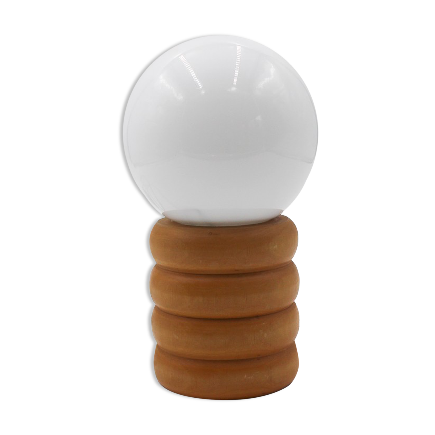 Vintage globe lamp on wooden base