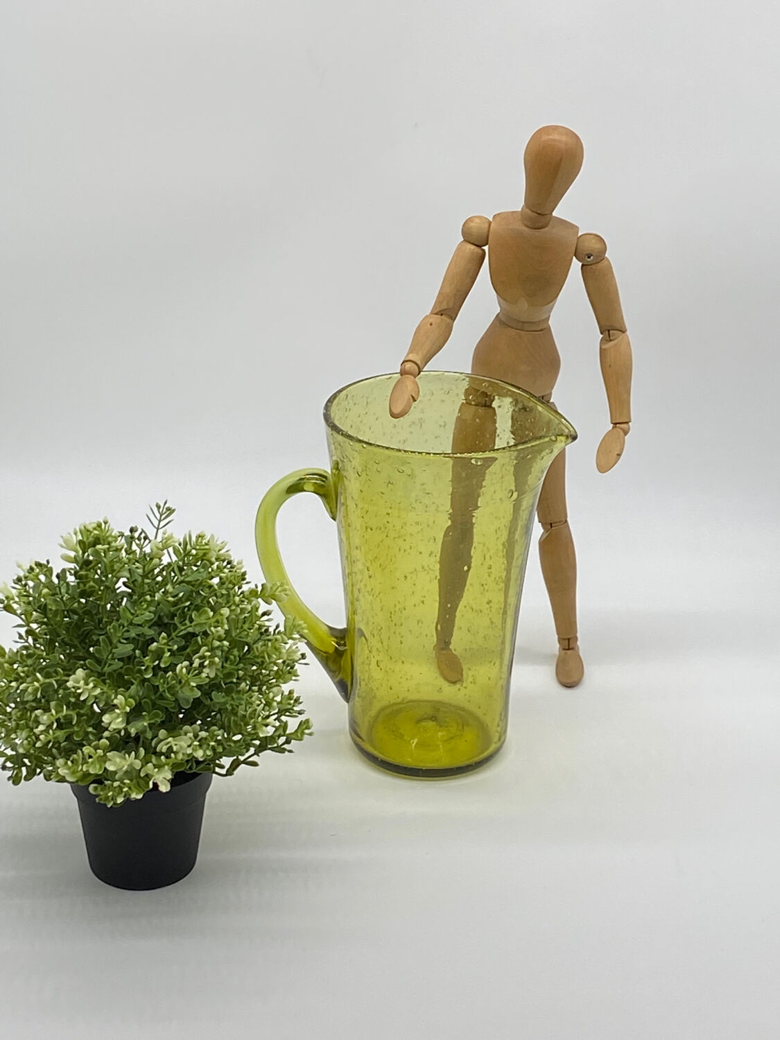 Biot bubbled glass pitcher