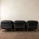 Italian Leather and Chrome Lounge Chairs, 1980s, Set of 3