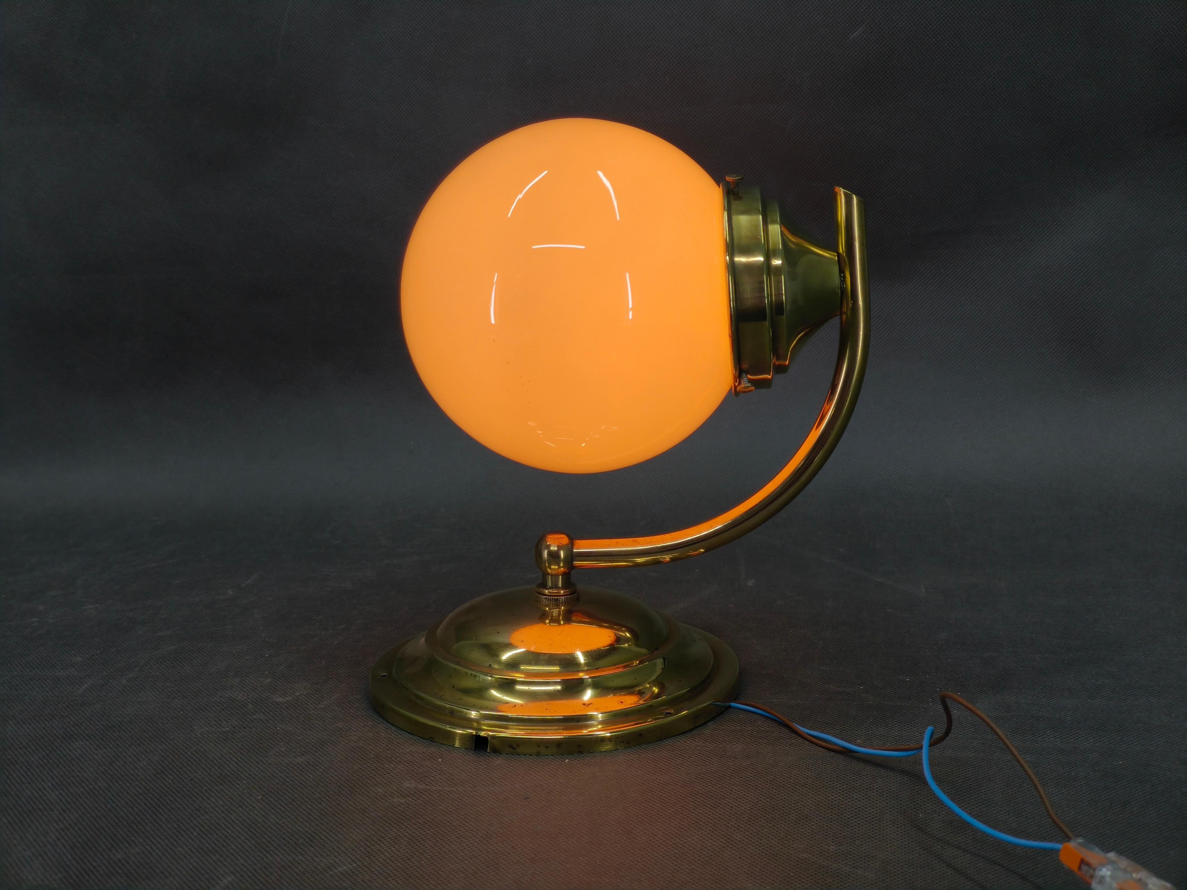 Czech Art Deco Brass and Champagne Glass Wall Light 1930s