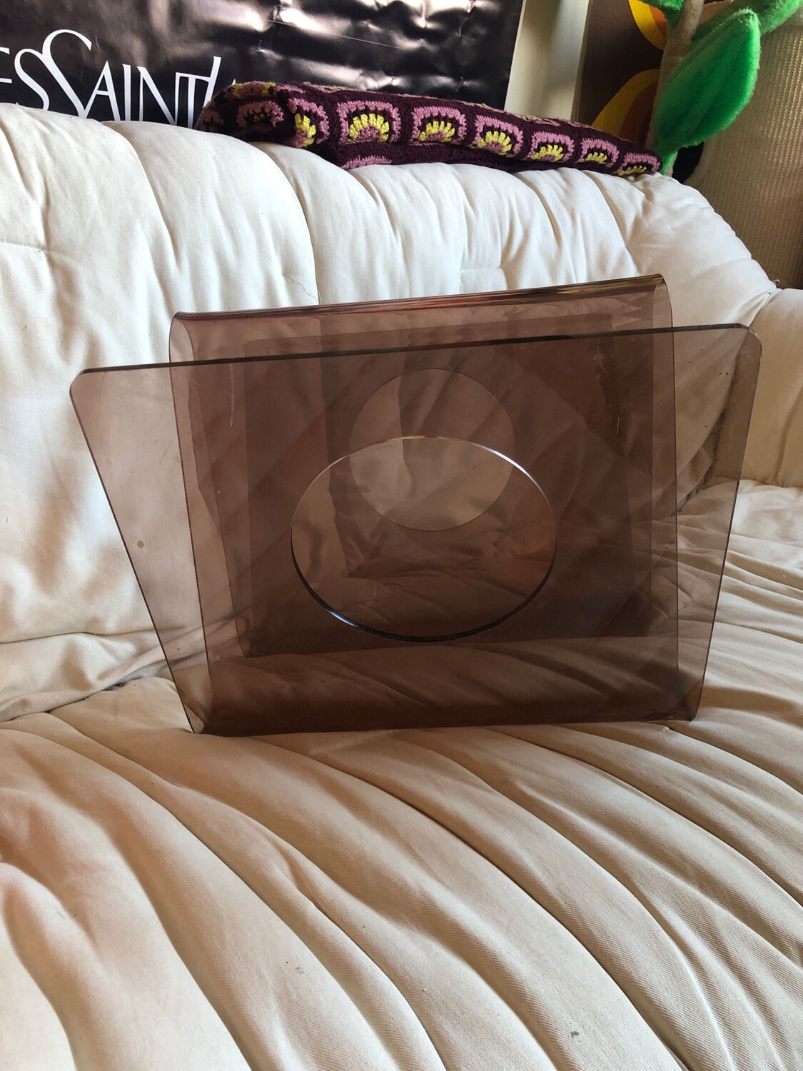 Michel Dumas plexiglas magazine rack for Roche Bobois