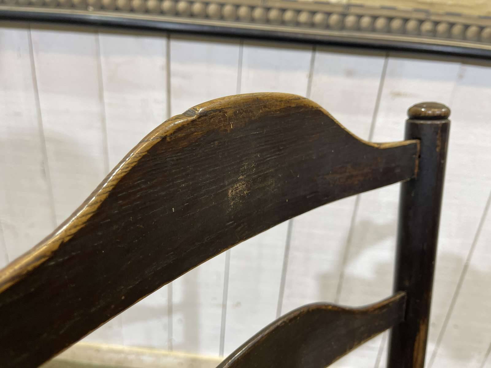 19th century English nurse's chair in oak and ash