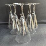 Verres à pied conique (6) - art nouveau - cristal soufflé léger uni