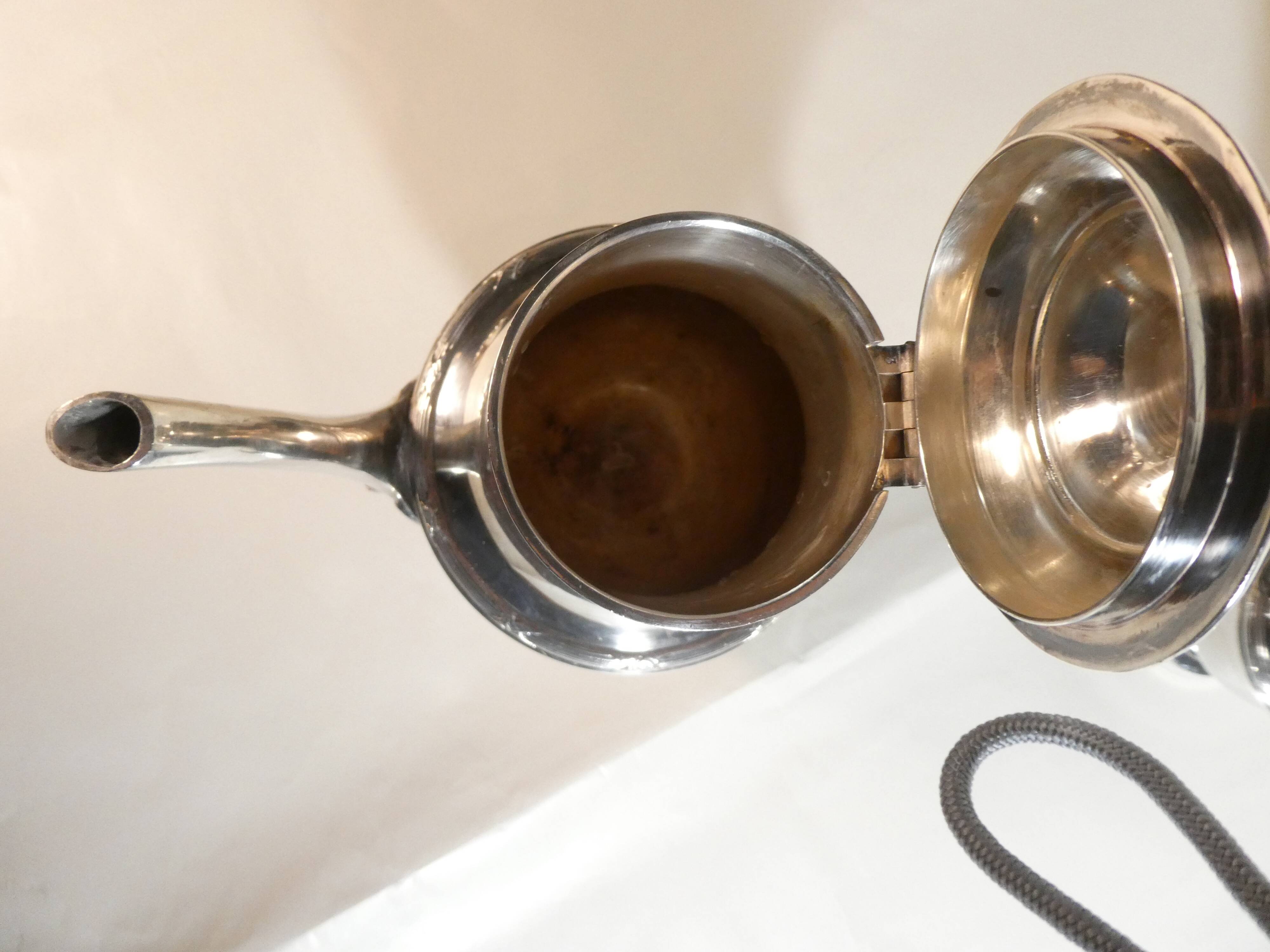 Louis XVI style silver-plated teapot and milk jug