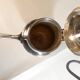 Louis XVI style silver-plated teapot and milk jug