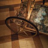 Desserte bar 1960 laiton mica  roulettes