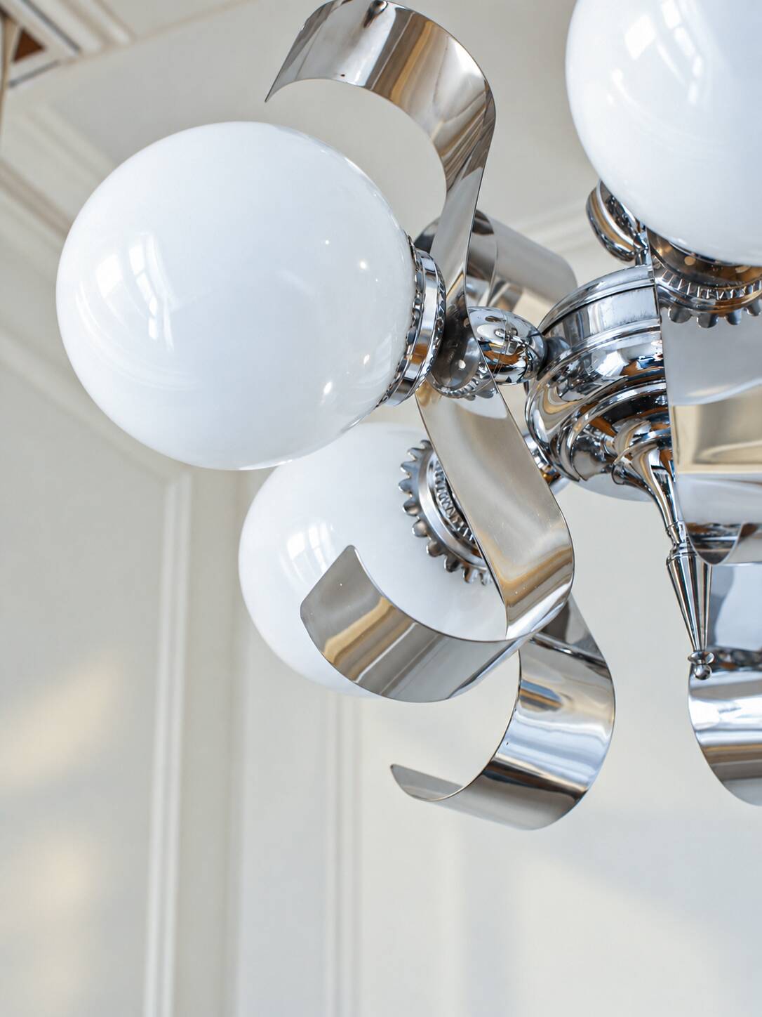 Vintage Space Age chrome chandelier, 1970s
