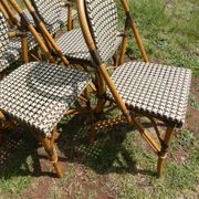 Set of 6 chairs bistro terrace "Parisian" rattan and brown braiding
