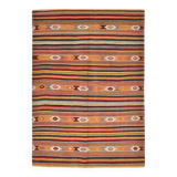6x8 Red Blue Striped Vintage Kilim Rug  173x243Cm SK 33439