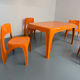 Table and 4 dining chairs designed by Preben Fabricius, Interplast, 1970s.
