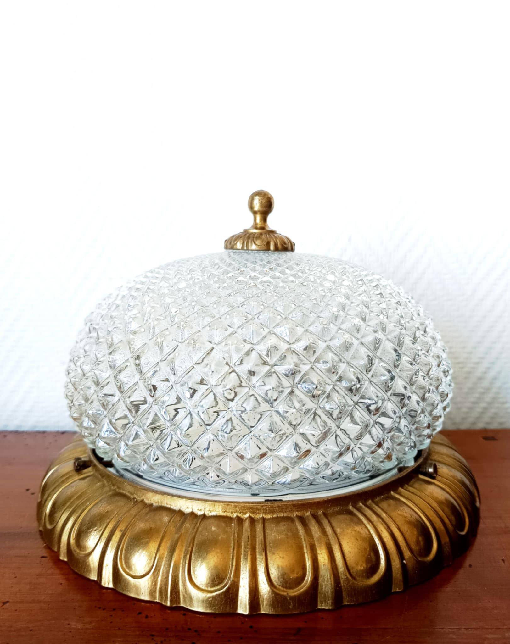 1950s Hollywood Regency Style Dome Ceiling Light